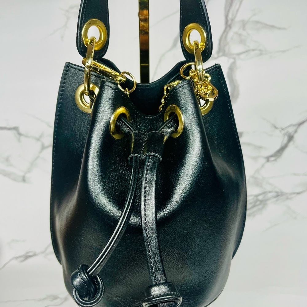 NWOT House of Harlow 1960 Black Mini Bag with Gold Accents